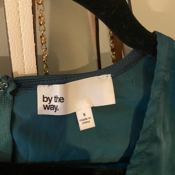 BY THE WAY emerald green slit mini dress - Picture 2 of 5